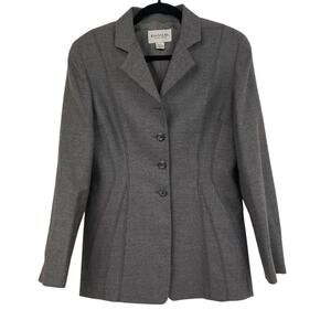 Emanuel Ungaro Grey Wool Fitted Button Down Blazer Women’s 6 Preppy Office Work